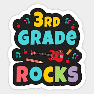 3rd Grade Rocks 1st Day Of School Back to School Guitar Sticker